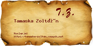 Tamaska Zoltán névjegykártya